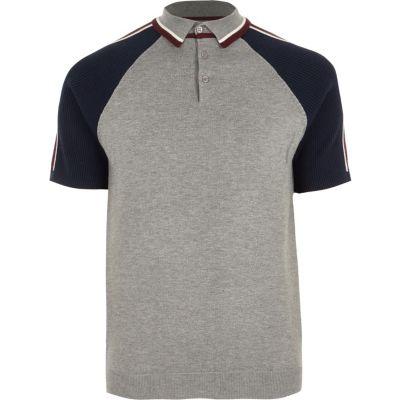 River Island Mens Block Sleeve Slim Fit Polo Shirt