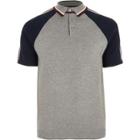 River Island Mens Block Sleeve Slim Fit Polo Shirt