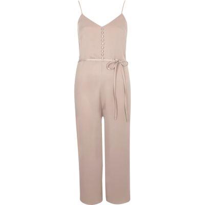 River Island Womens Buttoned Cami Culotte Jumpsuit
