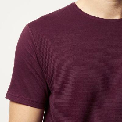 River Island Mens Textured Ribbed T-shirt
