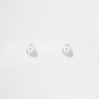 River Island Womens Silver Tone Diamante Cubic Zirconia Earrings