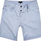 River Island Mensblue Cotton Five Pocket Shorts