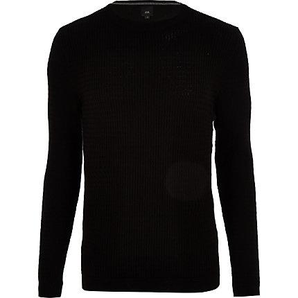 River Island Mens Cable Muscle Fit Jumper