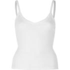 River Island Womens White Ribbed Cami Top