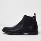 River Island Mensblack Leather Distressed Chelsea Boots