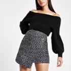 River Island Womens Boucle Wrap Front Skirt