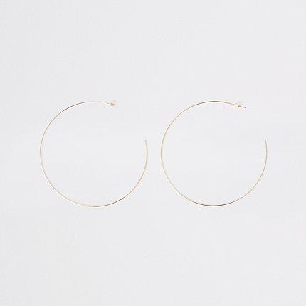 River Island Womens Gold Colour Oversized Hoop Earrings