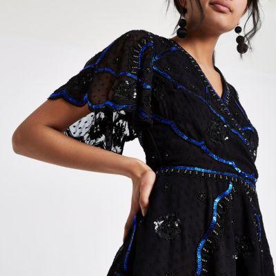River Island Womens Embellished Wrap Top