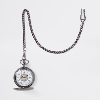 River Island Mens Gunmetal Pocket Watch