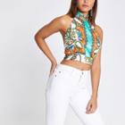 River Island Womens Scarf Print Halter Neck Top