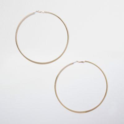 River Island Womens Gold Tone Large Hoop Earrings
