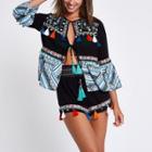 River Island Womens Embellished Aztec Beach Caftan Jacket