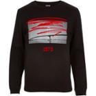 River Island Mensblack Systvm Print Sweatshirt