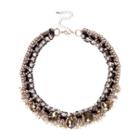 River Island Womens Gold Tone Woven Statement Gem Necklace