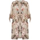 River Island Womens Floral Tie Sleeve Duster Coat