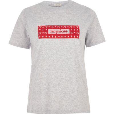 River Island Womens Marl 'simplicite' Print Fitted T-shirt