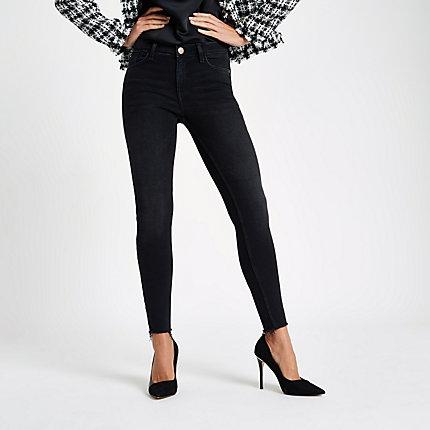 River Island Womens Amelie Ri Washed Black Jeans