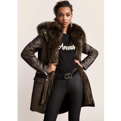 River Island Womens Faux Fur Trim Parka