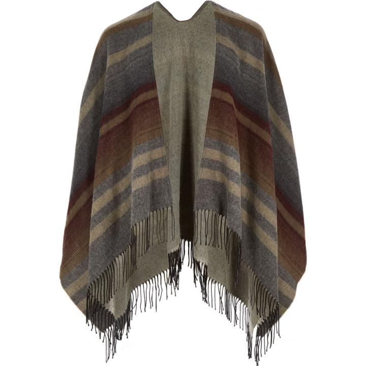 River Island Mensgrey Woven Stripe Cape
