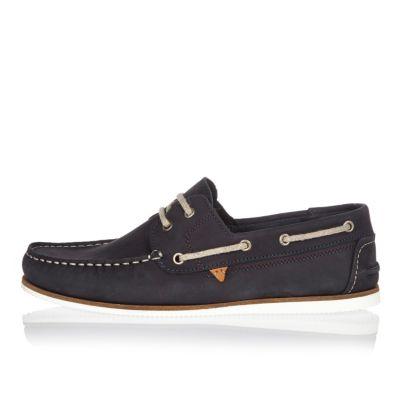 River Island Mens Nubuck Boat Shoes