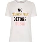River Island Womens White 'french Fries' Print Fitted T-shirt
