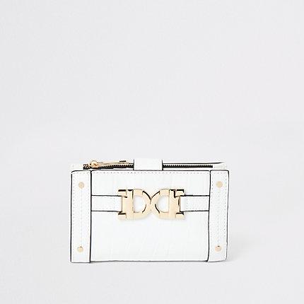 River Island Womens White Gold Colour Detail Mini Fold Out Purse