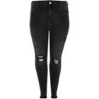 River Island Womens Plus Molly Ripped Glitter Panel Jegging
