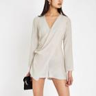 River Island Womens Wrap Front Long Sleeve Romper