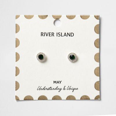 River Island Womens May Birthstone Stud Earrings