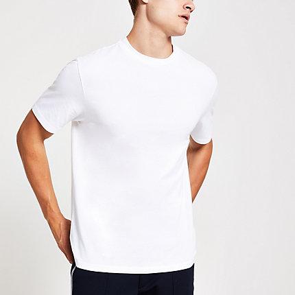 River Island Mens White Regular Fit Short Sleeve T-shirt