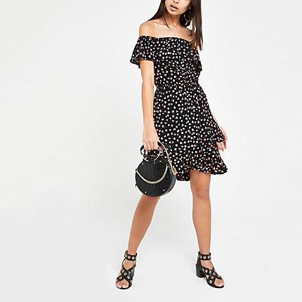 River Island Womens Floral Bardot Dress