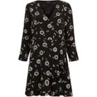 River Island Womens Daisy Print Split Sleeve Wrap Dress