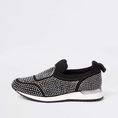 River Island Womens Sequin Heatseal Trainers
