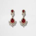 River Island Womens Gold Tone Gem Drop Earrings