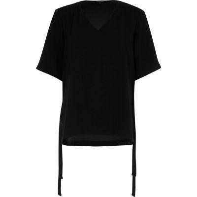 River Island Womens Short Sleeve Tie Side T-shirt