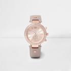 River Island Womens Plus And Rose Gold Tone Diamante Watch