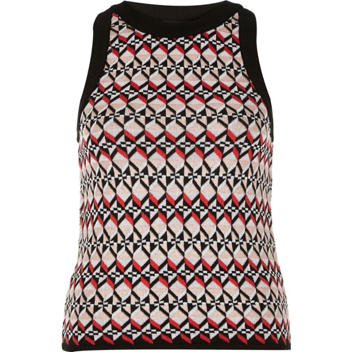 River Island Womens Knitted Geometric Pattern Tank