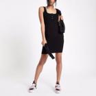 River Island Womens Ribbed Button Detail Mini Dress
