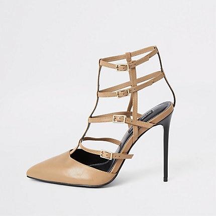 River Island Womens Caged Skinny Heel Court Shoe