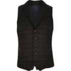 River Island Mens Check Wool-blend Slim Vest