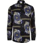 River Island Mens Baroque Leopard Print Long Sleeve Shirt
