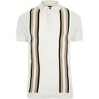 River Island Mens Block Slim Fit Knitted Polo Shirt