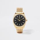 River Island Mens Gold Tone Face Chain Link Retro Watch
