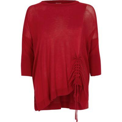 River Island Womens Petite Knit Ruched Side Sweater