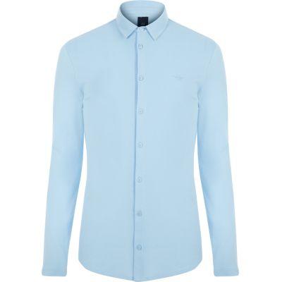 River Island Mens Muscle Fit Long Sleeve Button Up Shirt