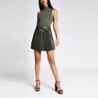 River Island Womens Pu Belted Pleated Mini Skirt