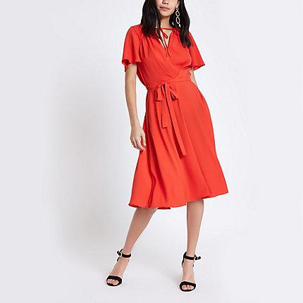 River Island Womens Floral Front Midi Dress