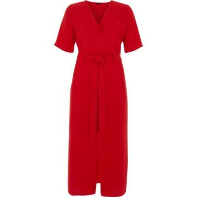 River Island Womens Wrap Short Sleeve Midi Dress
