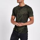 River Island Mens Palm Print Slim Fit T-shirt