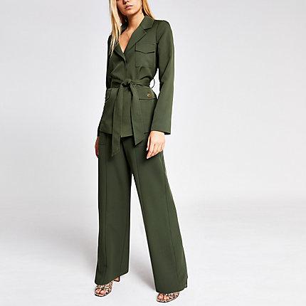 River Island Womens Wide Leg Utility Trousers